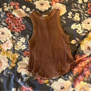 Waffle knit crop top